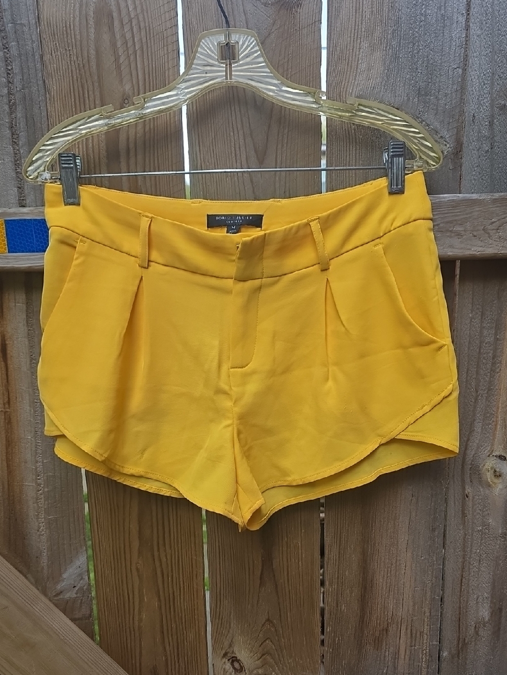 Romeo & Juliet Couture Yellow Pleated Shorts